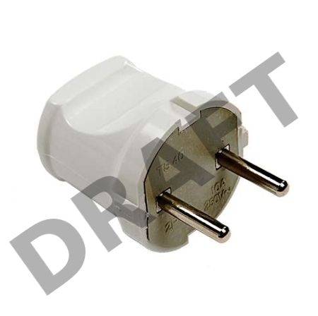 Вилка прямая 10А 4142 бел. ASD / IN HOME 4690612000572