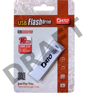 Флеш Диск Dato 16Gb DB8001 DB8001W-16G USB2.0 белый