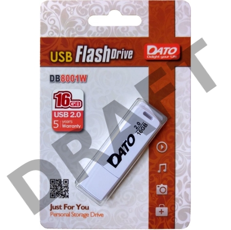 Флеш Диск Dato 16Gb DB8001 DB8001W-16G USB2.0 белый