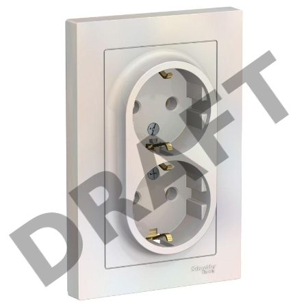 Розетка 2-м ATLAS DESIGN с заземл. 16А в сборе жемчуг SchE ATN000424