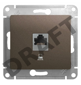 Механизм компьютерной розетки 1-м Glossa RJ45 кат.5е шоколад SchE GSL000881K