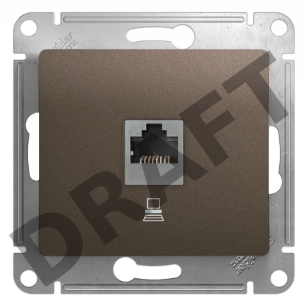 Механизм компьютерной розетки 1-м Glossa RJ45 кат.5е шоколад SchE GSL000881K