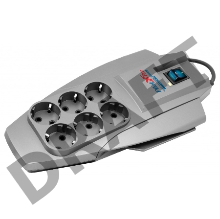 Сетевой фильтр Pilot X-Pro: 6 евророзеток Zero Start биметаллический предохранитель и  микропроцессор 5 метров Pilot X-Pro 5M