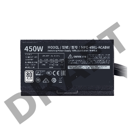 Блок питания Cooler Master MWE White, 450W, ATX, 120mm, 6xSATA, 2xPCI-E(6+2), APFC, 80+ White MPE-4501-ACABW-EU