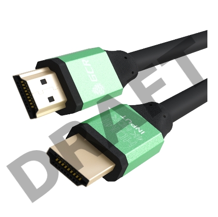Кабель Greenconnect 1.2m HDMI  версия 2.0, HDR 4:2:2, Ultra HD, 4K 60 fps 60Hz/5K*30Hz, 3D, AUDIO, 18.0 Гбит/с, 28/28 AWG, OD7.3mm, тройной экран, черный, AL корпус зеленый (GCR-50961)