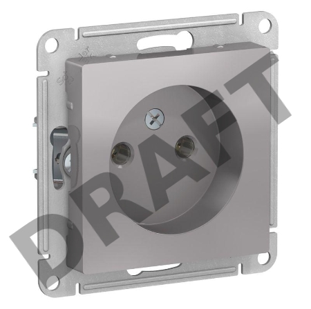 Механизм розетки 1-м СП ATLAS DESIGN без заземл. 16А алюм. SchE ATN000341