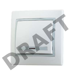 Выключатель 1-кл. СП Мира 10А IP20 с подсветкой бел./сер. LEZARD 701-0215-111