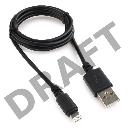 Кабель USB Cablexpert CC-USB-AP2MBP AM/Apple, для iPhone5/6 Lightning, 1м, черный, пакет