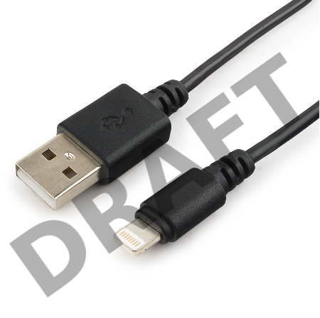 Кабель USB Cablexpert CC-USB-AP2MBP AM/Apple, для iPhone5/6 Lightning, 1м, черный, пакет