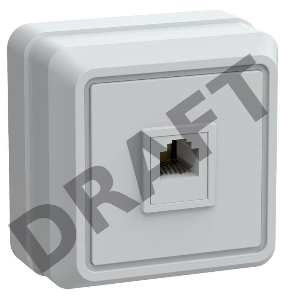 Розетка телефонная 1-м ОП Октава РТ20-ОБ IP20 бел. ИЭК ETO10-K01-DC