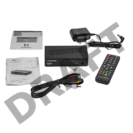 Ресивер DVB-T2 HARPER HDT2-1514,  черный