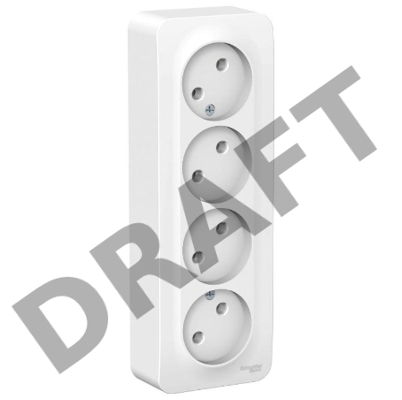 Розетка 4-м ОП BLANCA 16А 250В без шторок без заземл. изол. пласт. бел. SchE BLNRA000411