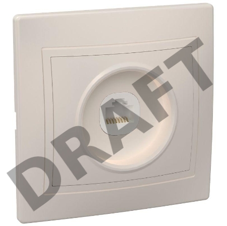 Розетка компьютерная 1-м СП Кварта РК10-ККм IP20 крем. ИЭК EKK10-K33-DM