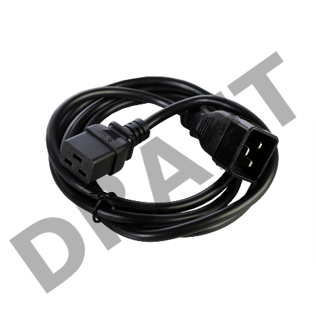 Шнур питания ЦМО с заземлением IEC 60320 C19/IEC 60320 C20, 16А/250В (3x1,5), длина 3 м. (R-16-Cord-C19-C20-3)