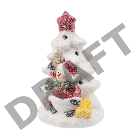 Керамическая фигурка «Елочка со снеговиком» 7.8х6.9х12.1 см