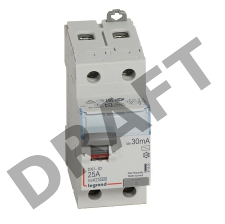 Выключатель дифференциального тока (УЗО) 2п 25А 30мА тип AC DX3 Leg 411504