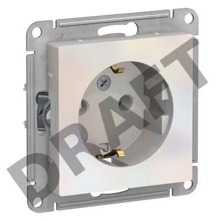 Механизм розетки 1-м СП ATLAS DESIGN с заземл. 16А жемчуг SchE ATN000443