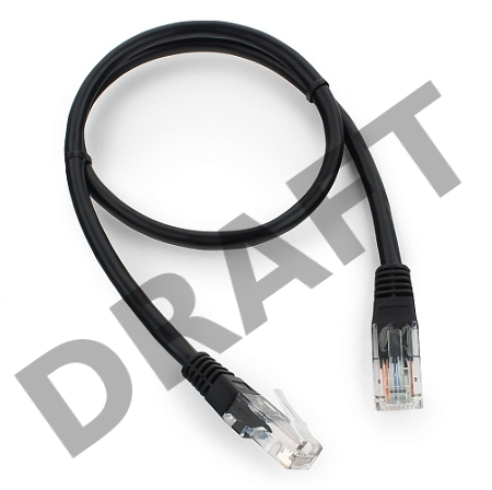 Патч-корд UTP Cablexpert кат.5e, 0.5м, литой, многожильный (черный)