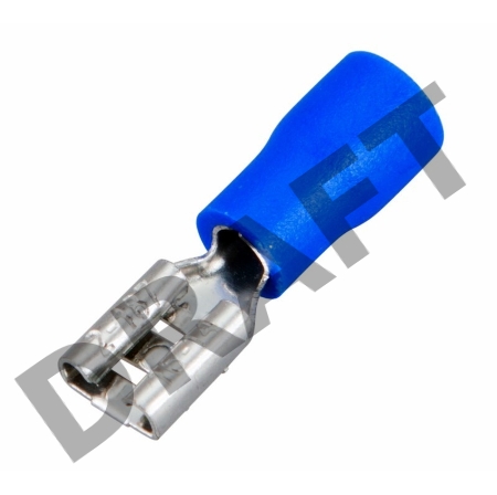 Клемма плоская REXANT, изолированная гнездо - 5.6 мм, 1.5-2.5 мм², (РПи-м 2.5-(4.8) / РПИм 2-5-0,8 / FDD2-187(5)), в упак. 10 шт.