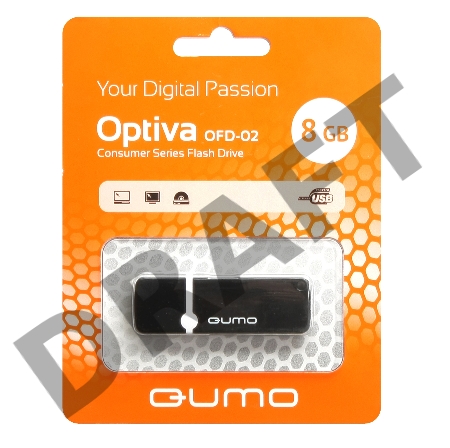Флэш Диск QUMO 8GB Optiva 02 Black QM8GUD-OP2-black