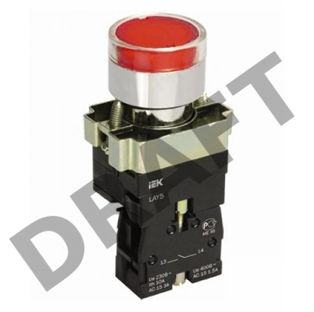Кнопка LAY5-BW3461 с подсв. красн. 1з ИЭК BBT50-BW-K04