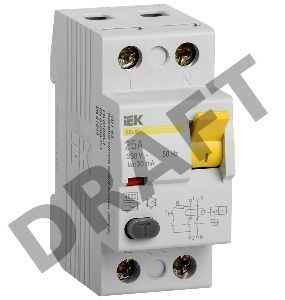 Выключатель дифференциального тока (УЗО) 2п 25А 30мА тип AC ВД1-63 ИЭК MDV10-2-025-030
