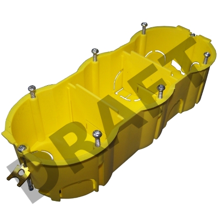 Подрозеточная коробка в стену для суппорта 45х135, желтая