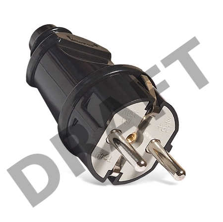 Вилка электрич. с заземл. прям. черн. 16А 250В (еврослот) UNIVersal А1010