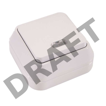 Выключатель 1-кл. ОП 10А IP20 с подсветкой бел. Makel 45121