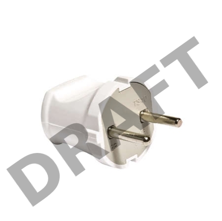Вилка электрич. без заземл. бел. 6А 250В (еврослот) UNIVersal А113