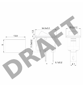 Выключатель клавишный 250V 3А (2с) ON-OFF черный  Micro  REXANT