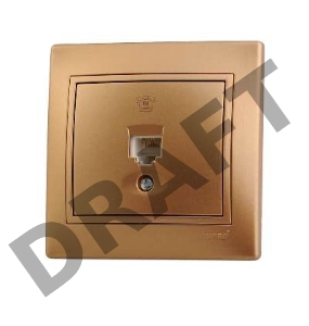 Розетка телефонная 1-м СП Мира RJ11 метал. зол. Lezard 701-1313-137