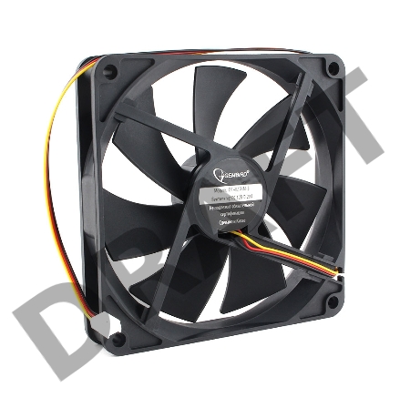 Вентилятор Gembird, 140x140x25, гидродинамический, 3 pin, провод 40 см