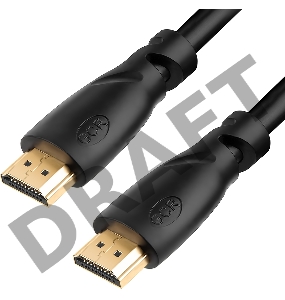 Greenconnect Кабель 1.5m, HDMI версия 2.0 HDR 4:2:2, Ultra HD, 4K 60 fps 60Hz/5K*30Hz, 3D, AUDIO, 18.0 Гбит/с, 28/28 AWG, OD7.3mm, тройной экран, черный, GCR-HM311-1.5m Greenconnect Кабель 1.5m, HDMI версия 2.0 HDR 4:2:2, Ultra HD, 4K 60 fps 60Hz/5K*30Hz,