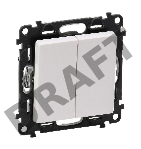 Механизм выключателя 2-кл. СП Valena Life 10А IP20 250В с лицевой панелью; безвинтовые зажимы бел. Leg 752405