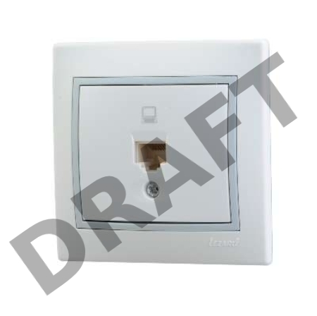 Розетка компьютерная 1-м СП Мира RJ45 бел./сер. Lezard 701-0215-139