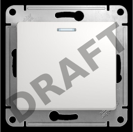 Механизм выключателя 1-кл. СП GLOSSA 10А IP20 10AX с подсветкой бел. SchE GSL000113