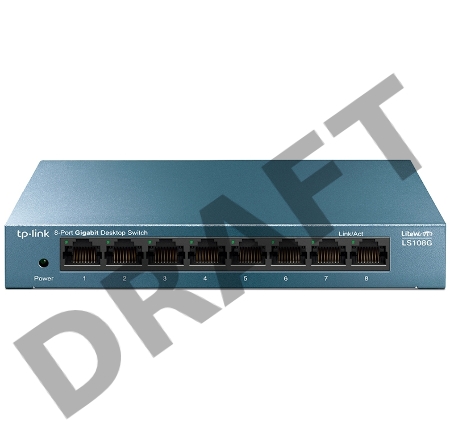Коммутатор TP-Link LS108G 8-портовый 10/100/1000 Мбит/с настольный коммутатор SMB