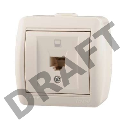 Розетка компьютерная 1-м ОП Ната RJ45 бел. Lezard 710-0200-139
