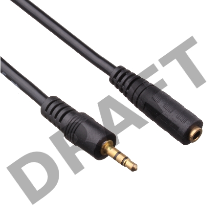 Удлинитель звуковой (3.5mm Jack M - 3.5mm Jack F) 3.0м Exegate, позолоченные разъемы