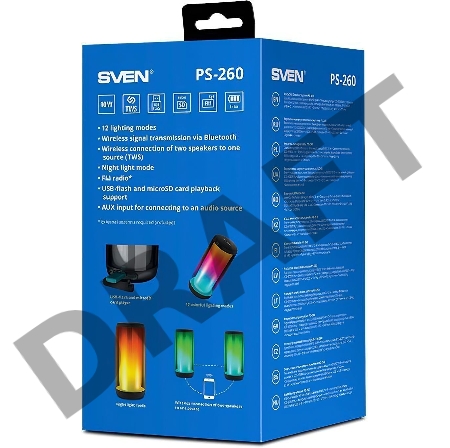 Мобильные колонки SVEN PS-260 1.0 чёрные