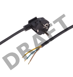 Шнур электрический с вилкой ПВС 3х0,75 мм2 1,5м (черный) REXANT