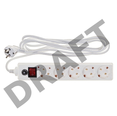 Сетевой фильтр BURO Сетевой фильтр, 5 розеток, 3 метра, (500SH-3-W), белый {992290}