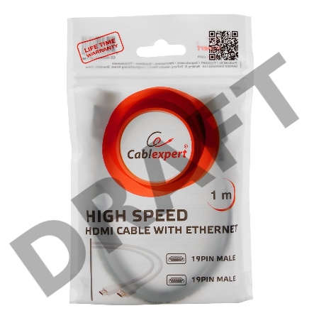 Кабель HDMI Gembird/Cablexpert , 1.8м, v1.4, 19M/19M, белый, позол.разъемы, экран, пакет(CC-HDMI4-W-6)