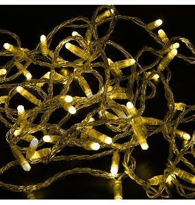 Гирлянда Нить 10м, постоянное свечение, прозрачный ПВХ, 230В, цвет: Жёлтый