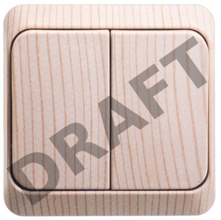 Выключатель 2-кл. ОП Этюд Дача 10А IP20 с индик. сосна SchE BA10-006D