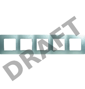 ETIKA Рамка 5 постов, алюминий ETIKA Рамка 5 постов, алюминий