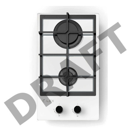 Встраиваемая газовая варочная панель LEX GVG 321 white  4000Вт 2 комфорки белый