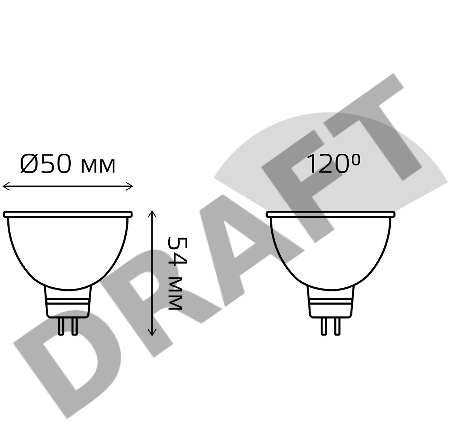 Лампа светодиодная Gauss Black 5Вт цок.:GU5.3 рефлектор 220B 4100K св.свеч.бел.ней. MR16 (упак.:10шт) (101505205)