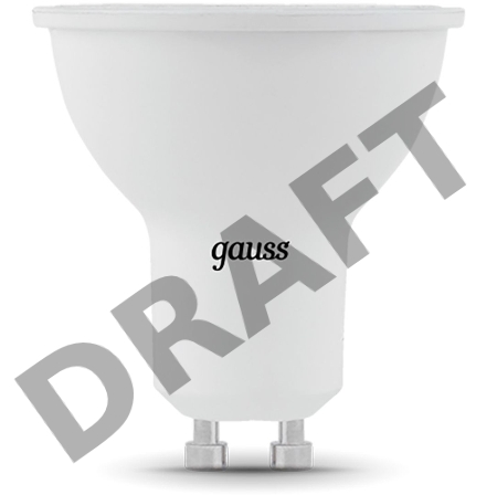 Лампа светодиодная Gauss Black 5Вт цок.:GU10 рефлектор 220B 3000K св.свеч.бел.теп. MR16 (упак.:10шт) (101506105)